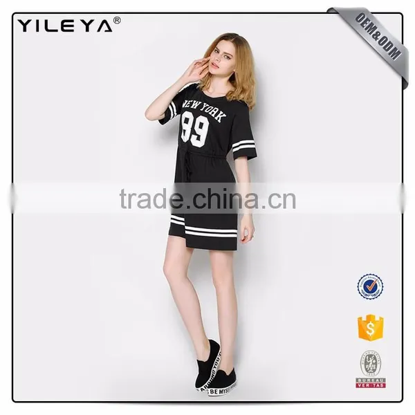 Customizable Alphabet & Pattern Printing Ladies Black Dresses photo-2
