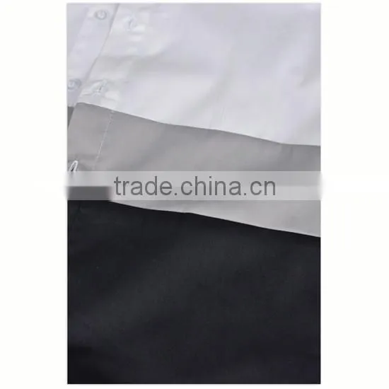 Wrinkle Free CVC Fabric Custom Designer Logo Printing for Men White Short Sleeve Shirt photo-6