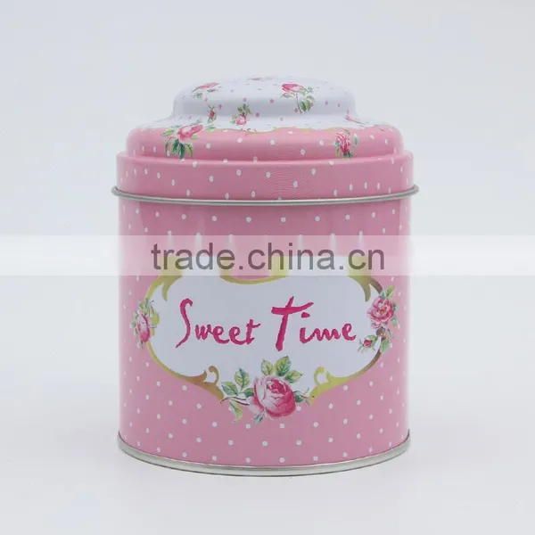 Cylindrical Candy Tin Box Packing Spot Baking Cookies Box Tinplate Tea Pots photo-5