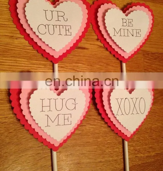 Newest Custom Heart Shaped Paper Cupcake Topper Wedding Cake Decor photo-2