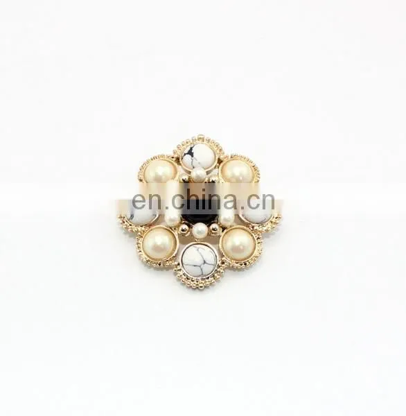New Arrival Pearl and Turquoise Round Brooch Fashion Lady Gifts photo-5