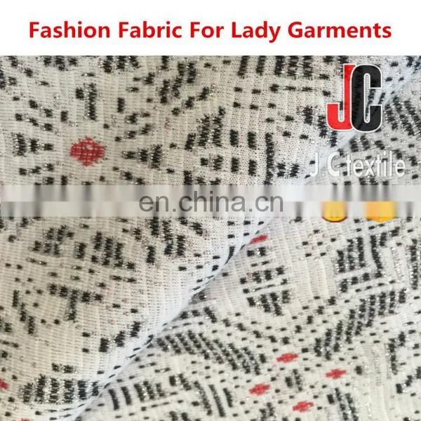 B2794 JC ShaoxingT/R Span Lurex Knit Jacquard Fabric Polyester Elastane Fabric photo-3