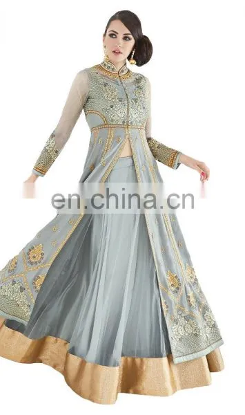 Wedding Engagement Wear Anarkali Suits Dress Material 2017 (Semi-Stitched) photo-4