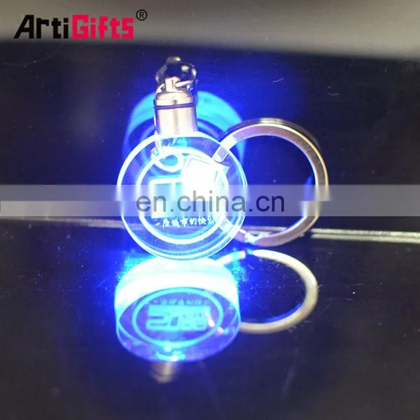 Custom Lucky Laser Engraving Glass Bottle Photo Crystal Led Light Keychain With Charms photo-6