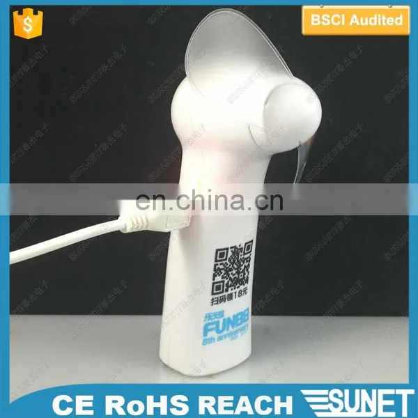 Hot Sale Promotion Custom Logo Print and Customized Message Rechargeable Battery Led Fan photo-3