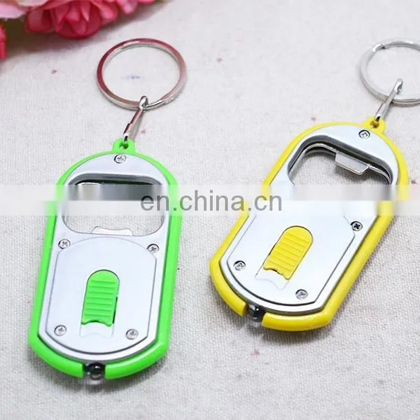 Souvenir Metal Keychain Bottle Opener With LED Light OEM Gift Flash Light photo-4