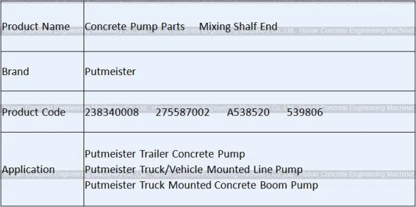Concrete Pump Spare Parts Putzmeister Mixer Shaft End 238340008 275587002 photo-2