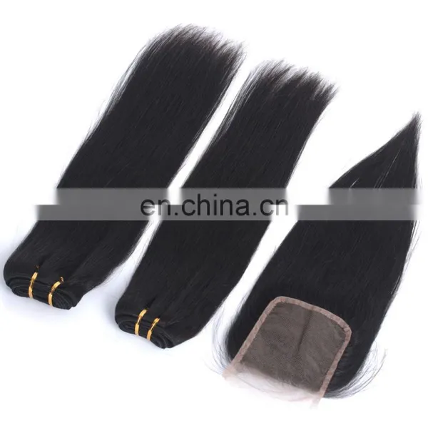 2017 Hot Sale Straight Hair Mink Brazilian Hair Bundle With Closure photo-5