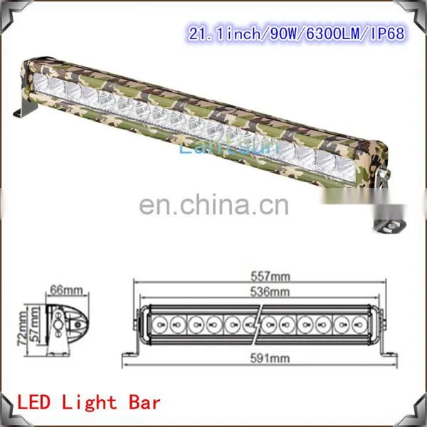 21inch 90w Camo cr ee 24v Led Lights for Truck IP68 Single Row 5w cr ee Chips for Truck