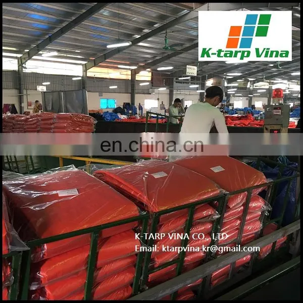 Dark Blue/Orange PE Tarpaulin, Logo Printing, Made in Vietnam photo-2