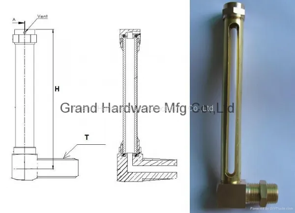 Male Thread Brass Tube Oil Level Indicator,OIL SIGHT GAUGE FOR HORIZONTAL DRUM photo-4