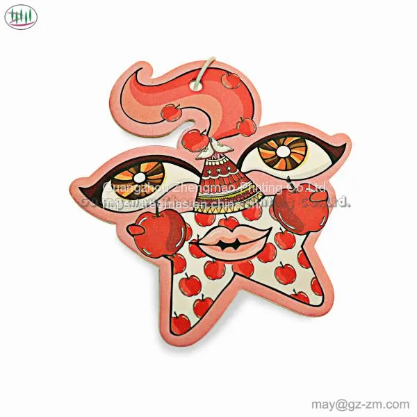Wholesale high-quality customized fragrance and shape offset  paper car air freshener with various string