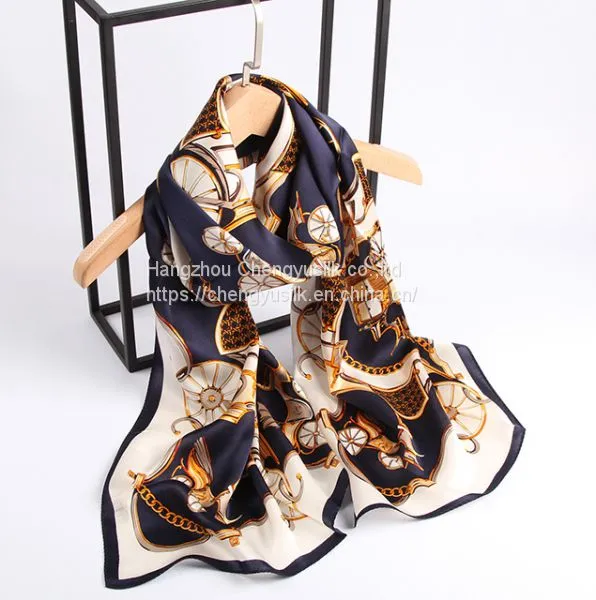 90*90 Head Scarf Digital Printing Square Women Scarf Hijab Headscarf photo-4