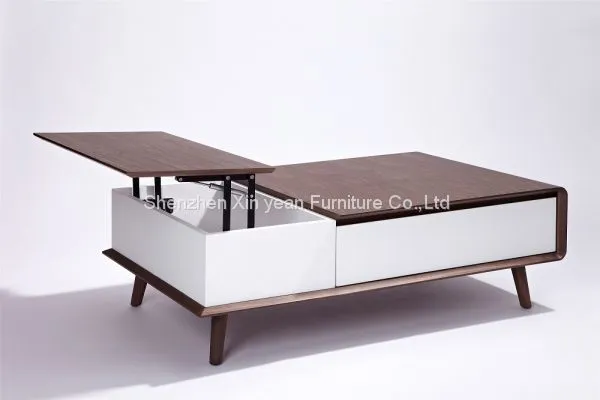 Storage Carved Wooden Italian White Design Living Room Coffee Table Drawing Room Furniture photo-2