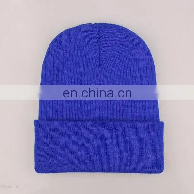 Customize Wholesale Multicolor Hooded Hat Solid Color Knitted Unisex Woolen Caps photo-3