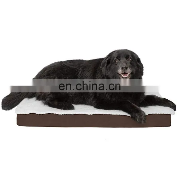 Luxury Orthopedic Dog Bed Rectangular Mat High-End Mattress With Waterproof Liner and Removable Cover photo-2