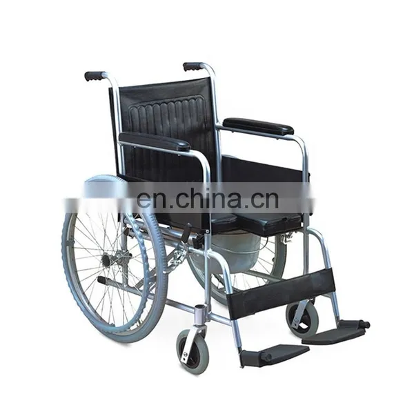 Disabled Equipment Healthcare Folding U Shaped Commode Seat Toilet Wheel Chair photo-3