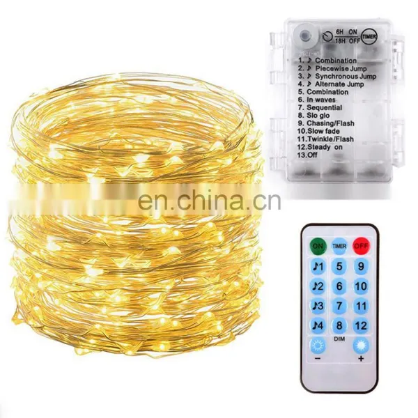 IP65 2020 Amazon USB Battery Box New Fairy Music Christmas LED Copper Holiday String Lights With Remote Control photo-4