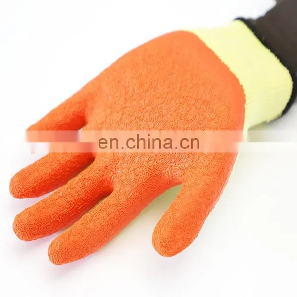 Crinkle Latex Palm Dip Cotton Blend Gloves For Construction photo-5