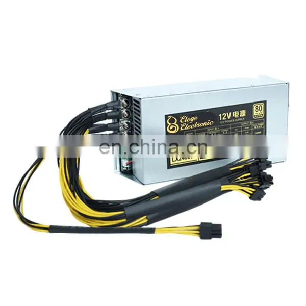 New 2000w 2u Machine Power Supply Atx 12v 180-240v 10x6pin Efficiency Device photo-5