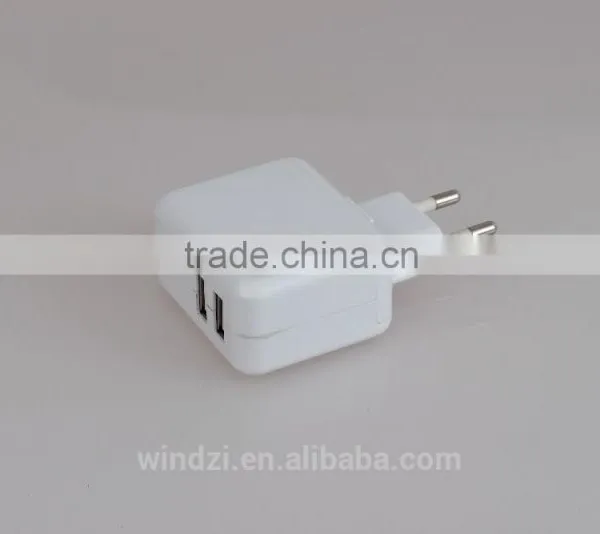 EU Plug Portable Travel Charger Dual Usb for Mobile Phone photo-3