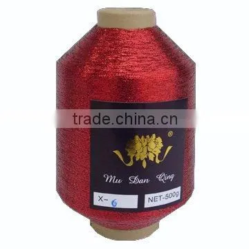 30D*2 high quality MX Type Red Metallic Yarn