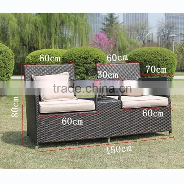 Classical New Design Outdoor Leisure Double Couple Cushions For Cheap Wicker Rattan Chair photo-6
