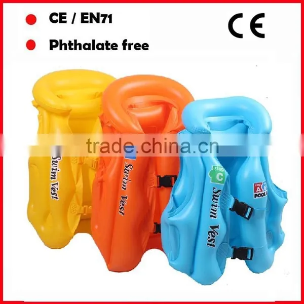 PVC ABC inflatable swim vest for kids different size