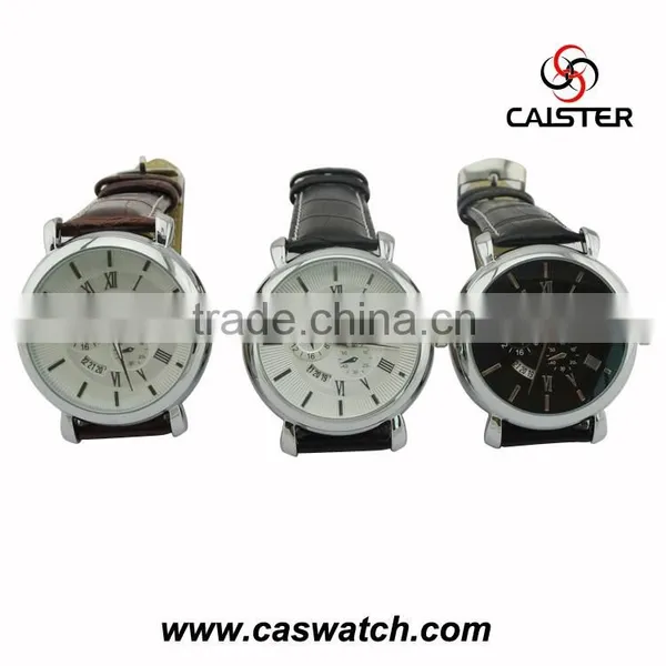 Fashionable Watch With Two Eyes Calendar Wrist Watch for Men photo-3