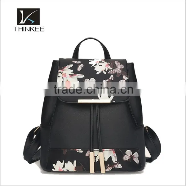 Custom Oem Print Cheap pu Leather Backpack Bags photo-2