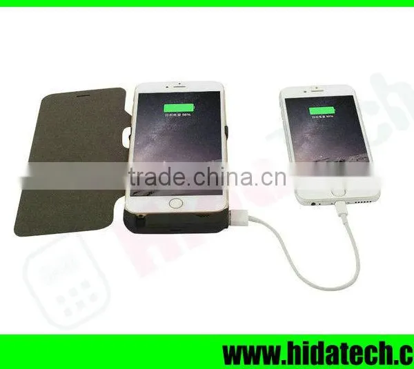 Wholesale 10000mah Mobile Phone Backup Battery Case for IPhone 6 Plus With Flip Leather Cover photo-4