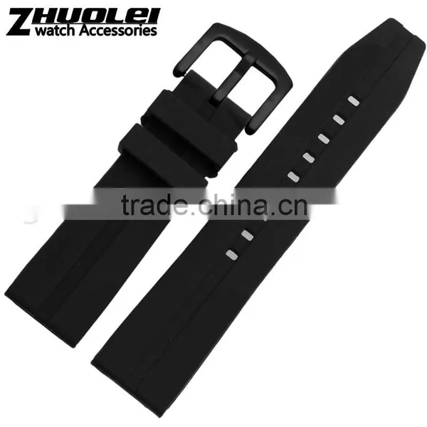 Hotsale 22|24mm Waterproof High Quality Silicone Watch Strap With Stainless Steel Buckle photo-3