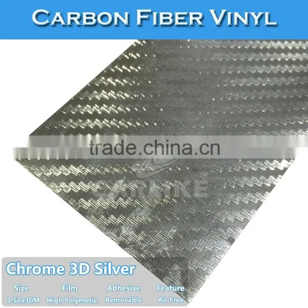 Removable Glue Carbon Fiber Sticker Paper Chrome Vinyl Car Wrap photo-4