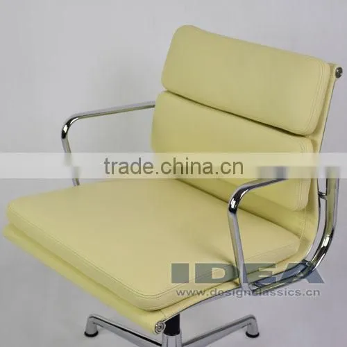 Replica Charles Low Back Soft Pad Meeting Chair - Cream White Color Genuine Leather photo-6