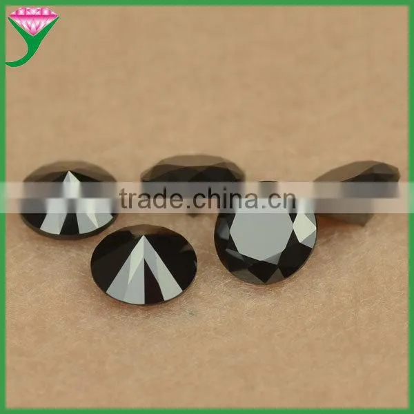 Wuzhou Gems Factory Price High Quality Good Luster Round Nano Black Spinel Beads Wholesale