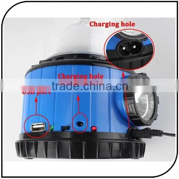 Solar Powered 11+1 Led Plastic Two Modes Power Bank Function Solar Camping Light With USB Port photo-3