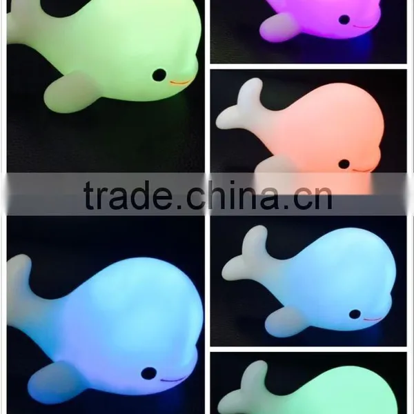 2015 Soft material with battery powered led best sea animal lamp