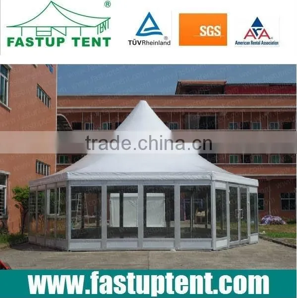 White Pvc Wall or Glass Wall Hexagon Pagoda Tent With Diameter From 6m to 12m photo-2