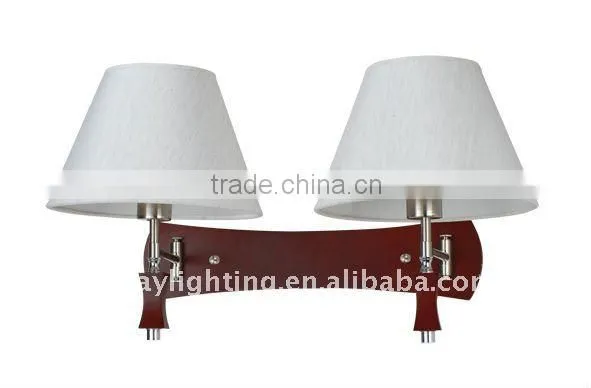 Swing Arm Wall Sconce With Double Fabric Shade