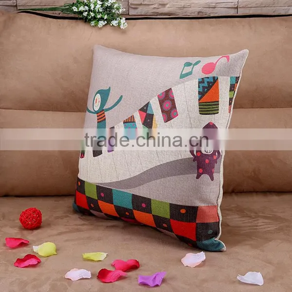 2015 Korean Music Little People Cute Children Cartoon Office Sofa Cotton and Linen Pillowcases Back Cushion photo-3