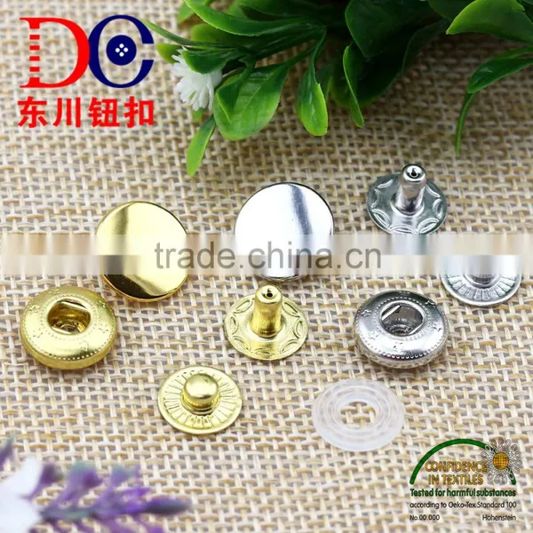 Wholesale Metal Button Hang Plating Silver/ Gold Spring Snap Button,Snap Fastener for Clothes photo-2