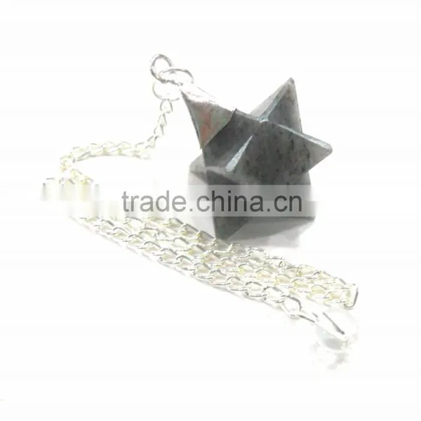 Blue Aventurine Merkaba Star Metal Cap Pendulum : Wholesale Merkaba Pendulum
