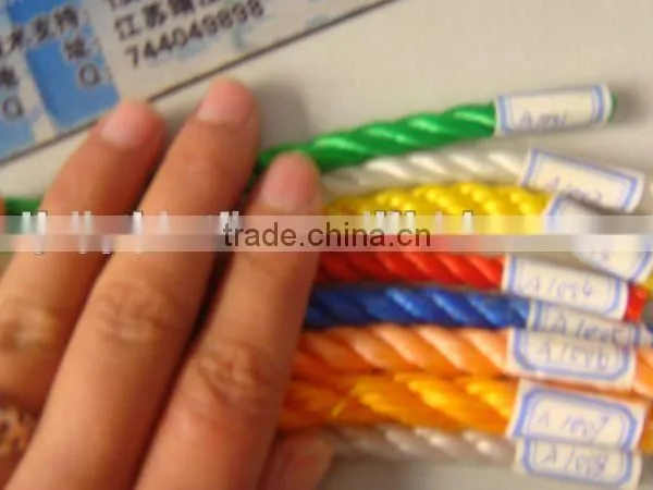 3 Strand Twisted Poly Ropes in Yellow and Black Color photo-5
