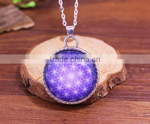 Newest Choker Necklace Round Glass Galaxy Pendants 2015 Necklace Lovely Pendant Silver Chain Necklace For Women Quality Choice photo-4