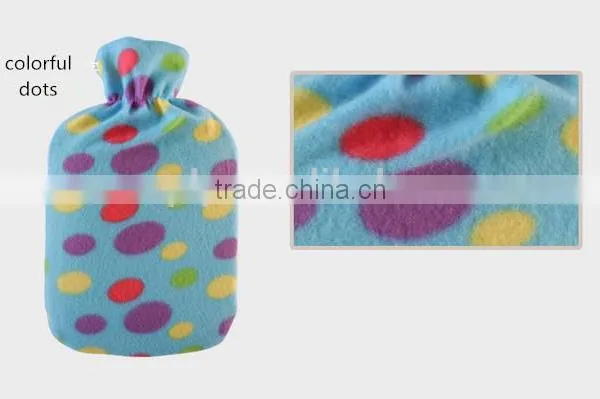 High Quality 2000ml PVC Hot-water Bottle Fleece Cover Wave Design Anti-scald photo-5