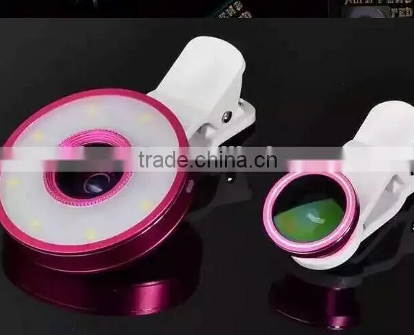 12 LED Camera Flash Fill Light 6 in 1 USB Selfie LED Spotlight for Smartphone With Fish Eye Lens Wide Angle Lens Microspur Lens photo-3