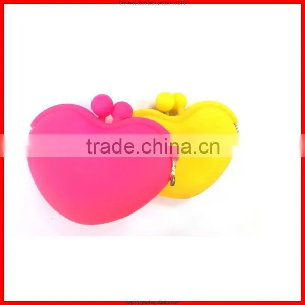 Unique Popular Heart Shape Silicone Wallet/cheap Handbag/coin Bag,2015 New Products