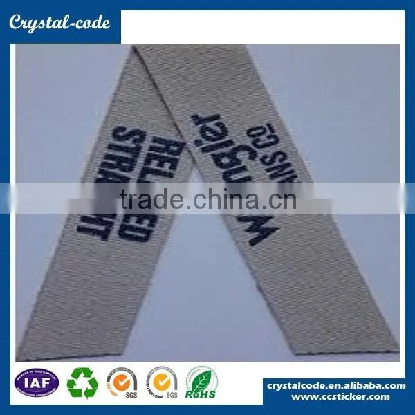 2015 Hot Sales T-shirt Black Iron on Clothing Hangtags for Clothes 100% Polyester Fabric Vinyl Self Adhesive Woven Sticker photo-2