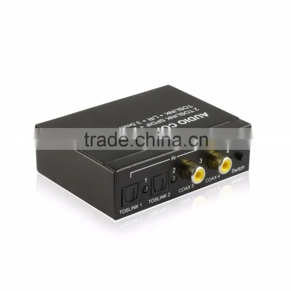 Home Theater Digital to Analog Audio Converter 2 Toslink Spdif+2 Coaxial to Toslink With 3.5mm Audio Switch Converter photo-4