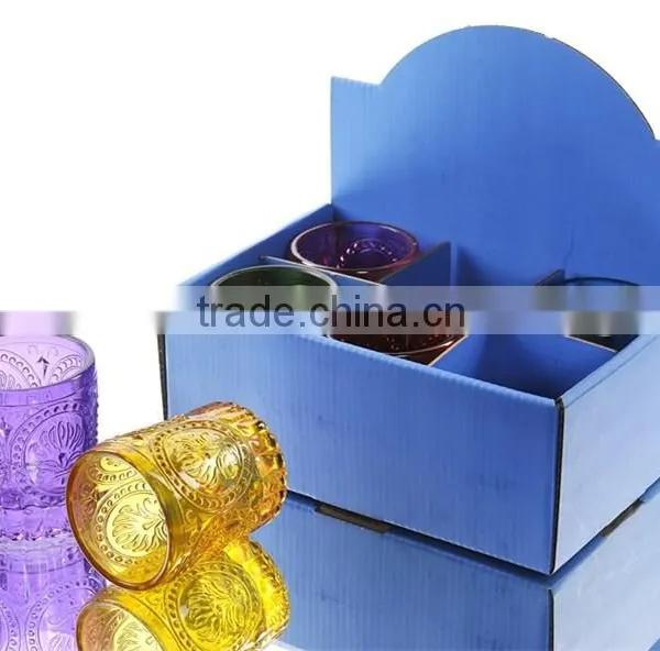 Roman Revival Colored Glass Tealight Candle Holder